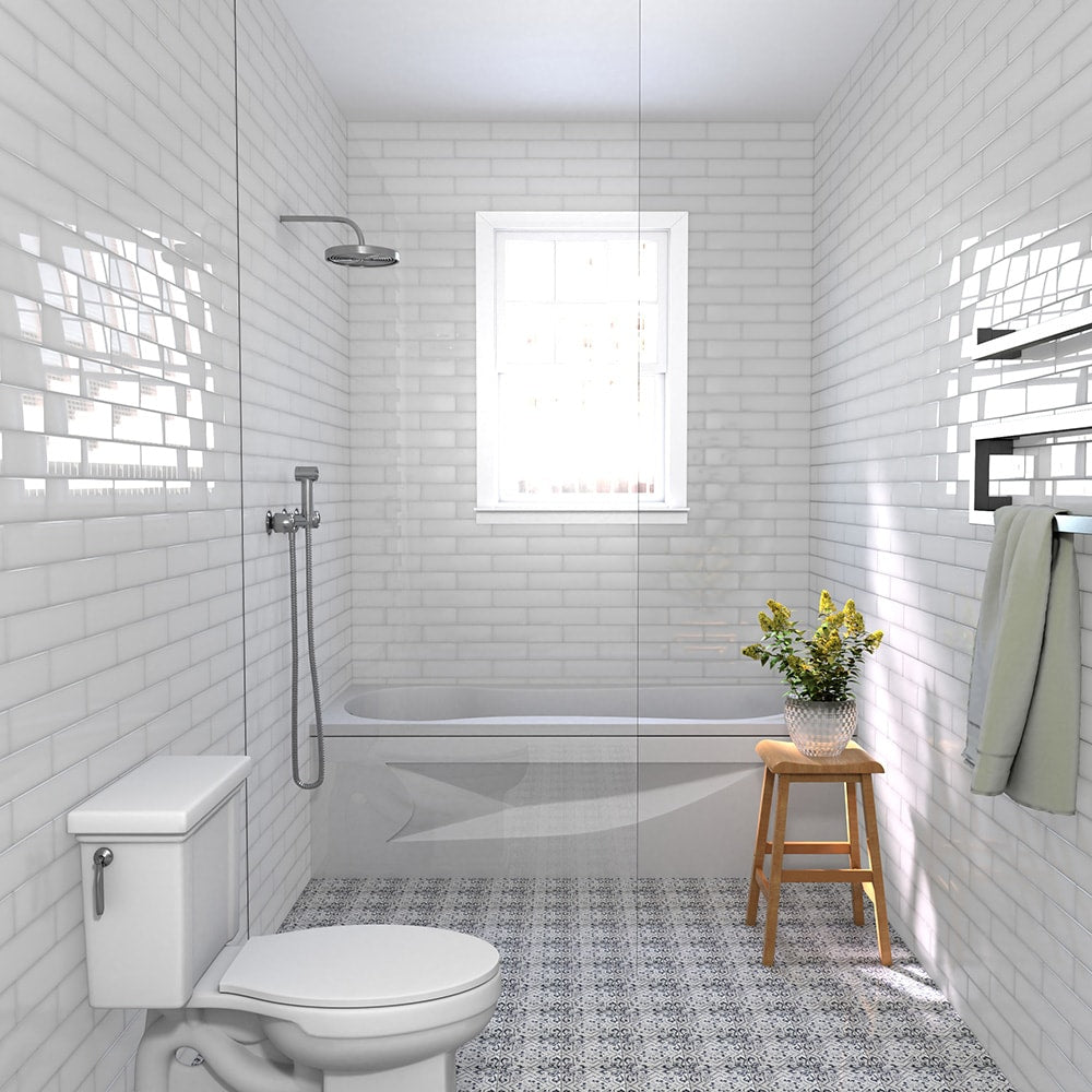 Elida Ceramica 3x12 Super White Glossy Glass Subway Wall Tile, 3-in x 12-in
