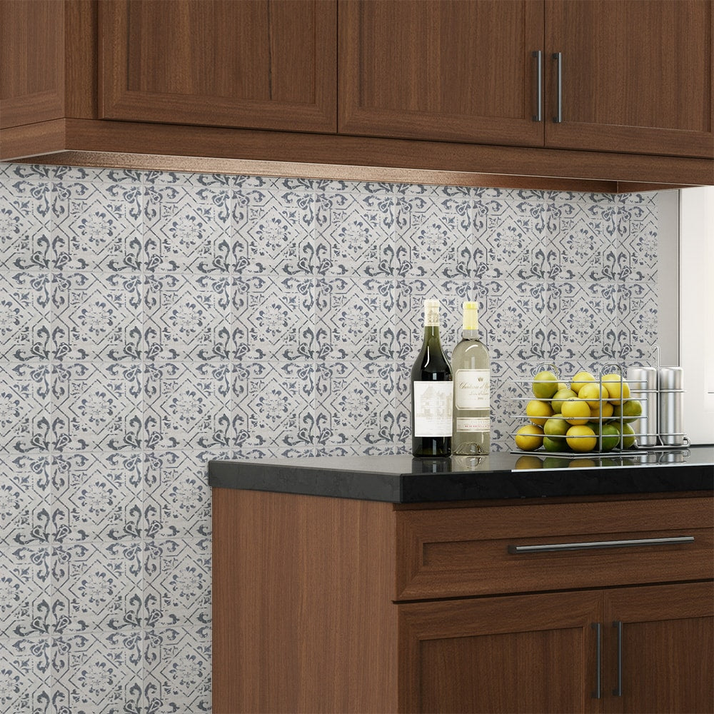 Elida Ceramica Cardosa Deco Squares 6-in x 6-in Matte Porcelain Encaustic Wall Tile