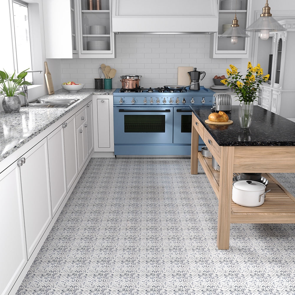 Elida Ceramica Cardosa Deco Squares 6-in x 6-in Matte Porcelain Encaustic Wall Tile