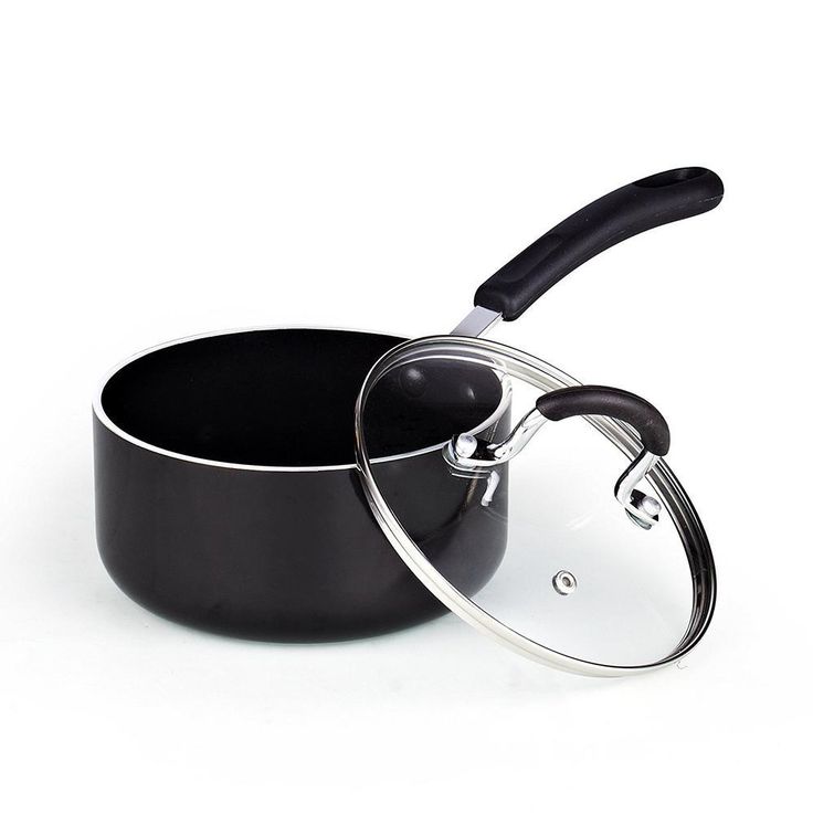 8-Piece Aluminum Nonstick Cookware Set in Black