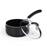 8-Piece Aluminum Nonstick Cookware Set in Black