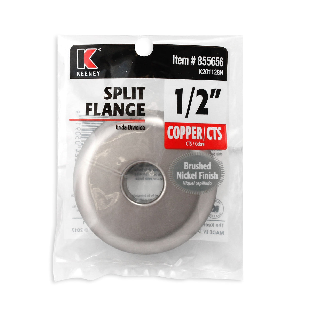 Keeney 0.5-in Brushed Nickel Universal Split Escutcheon for 1/2-in Copper Pipe