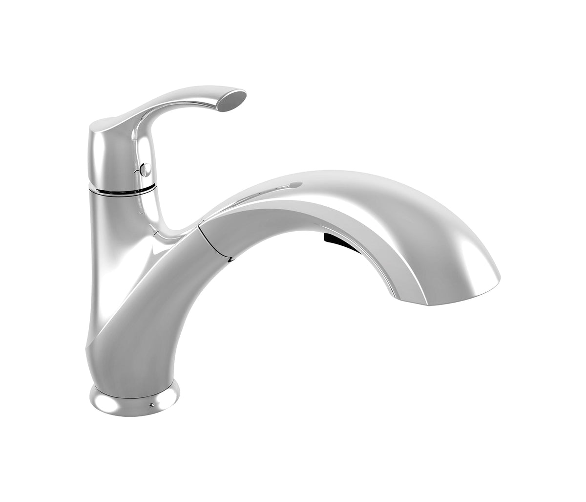 Keeney Polished Chrome 1-Handle Deck-Mount Pull-Down Kitchen Faucet with Deck Plate
