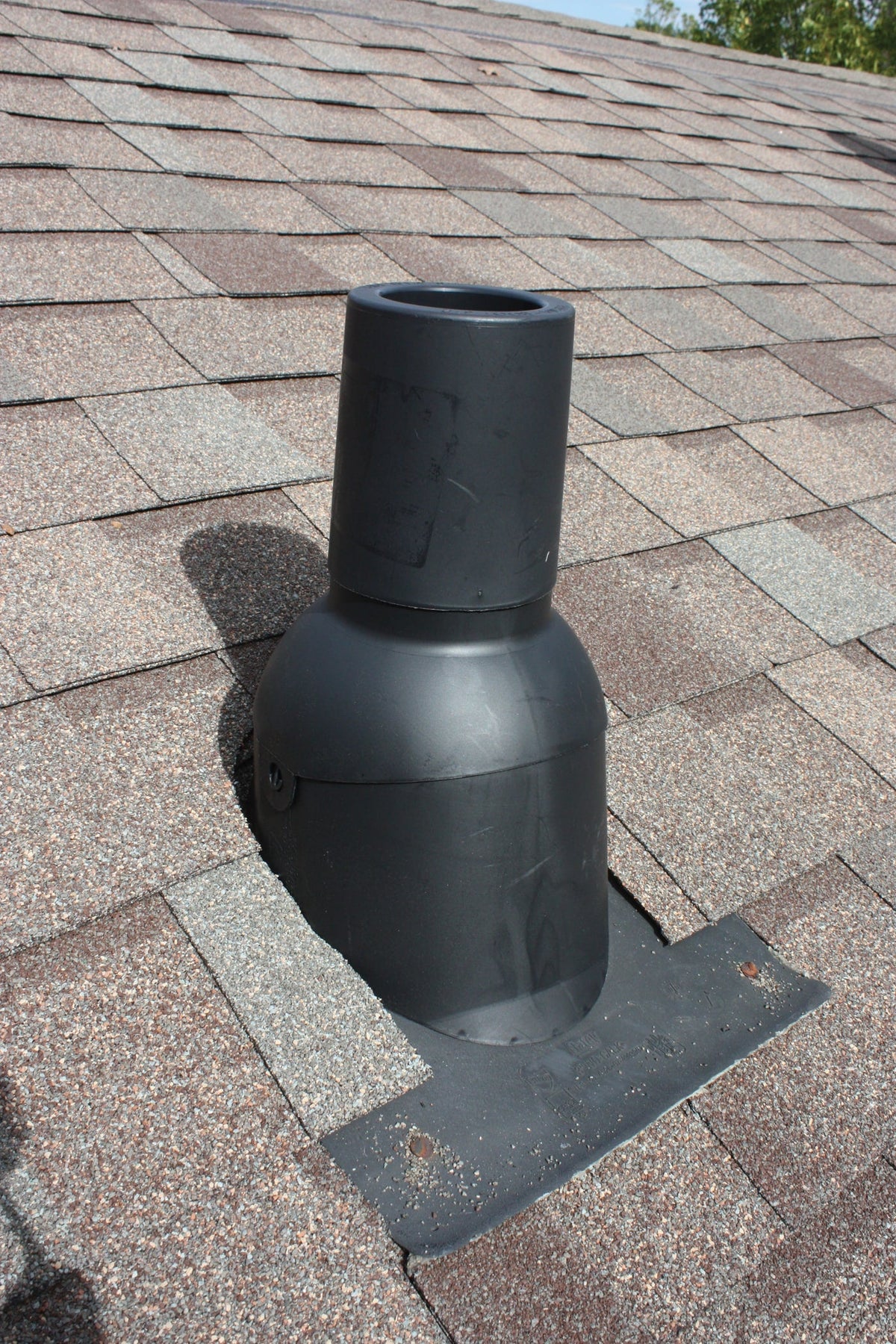 Perma-Boot 3-in-1 Plastic Vent Pipe Flashing, Fits 1-1/2 in, 2 in & 3 in Pipes, 9.75 in Length - Black