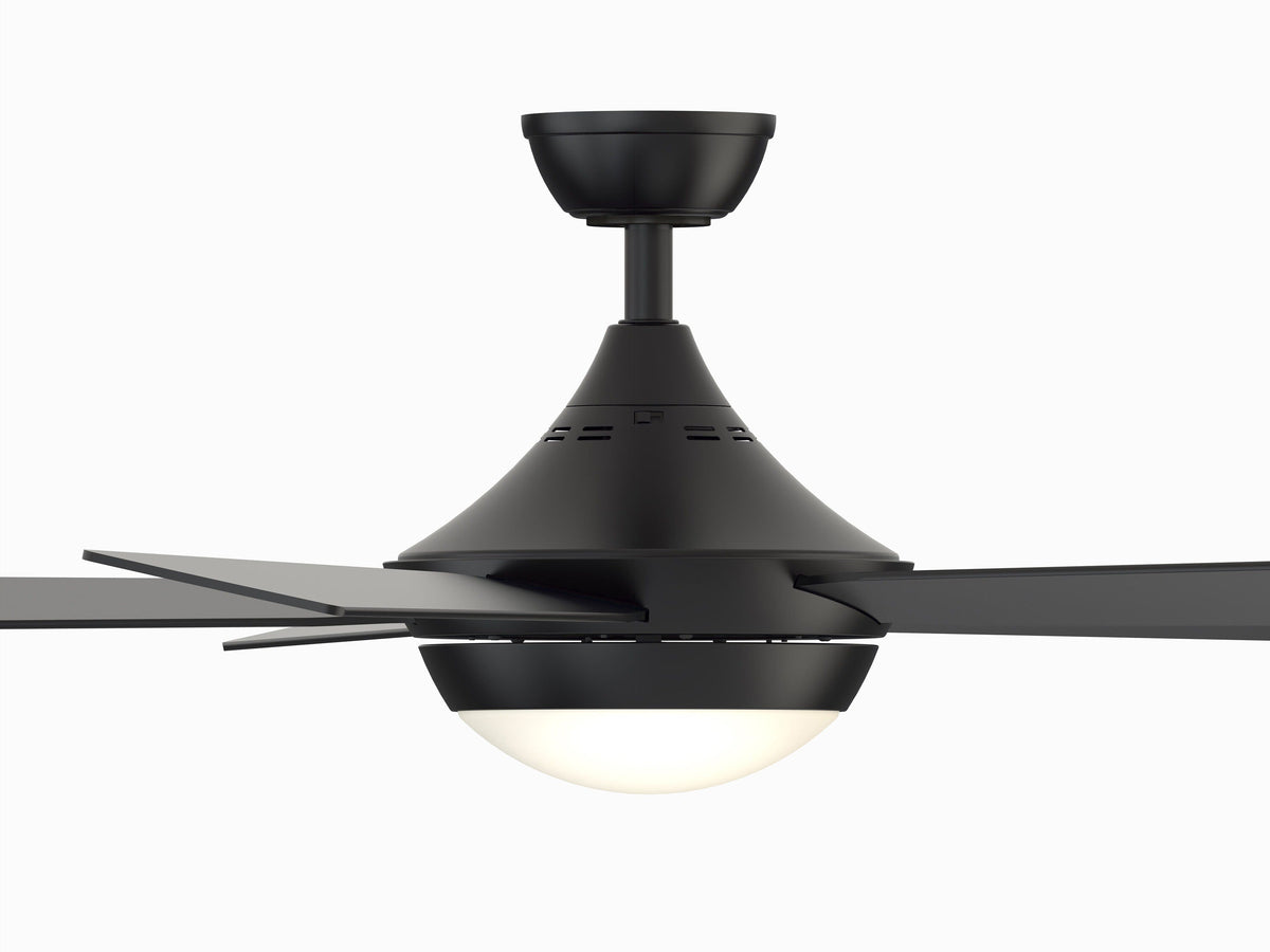 Fanimation Studio Collection AireDrop WiFi 52-in Black LED Indoor Smart Ceiling Fan with Remote (5-Blade)