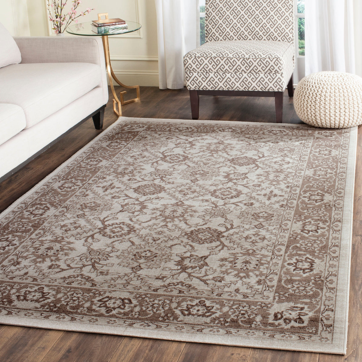 Safavieh Artisan Cunio 9 x 12 Ivory/Brown Indoor Floral/Botanical Oriental Area Rug