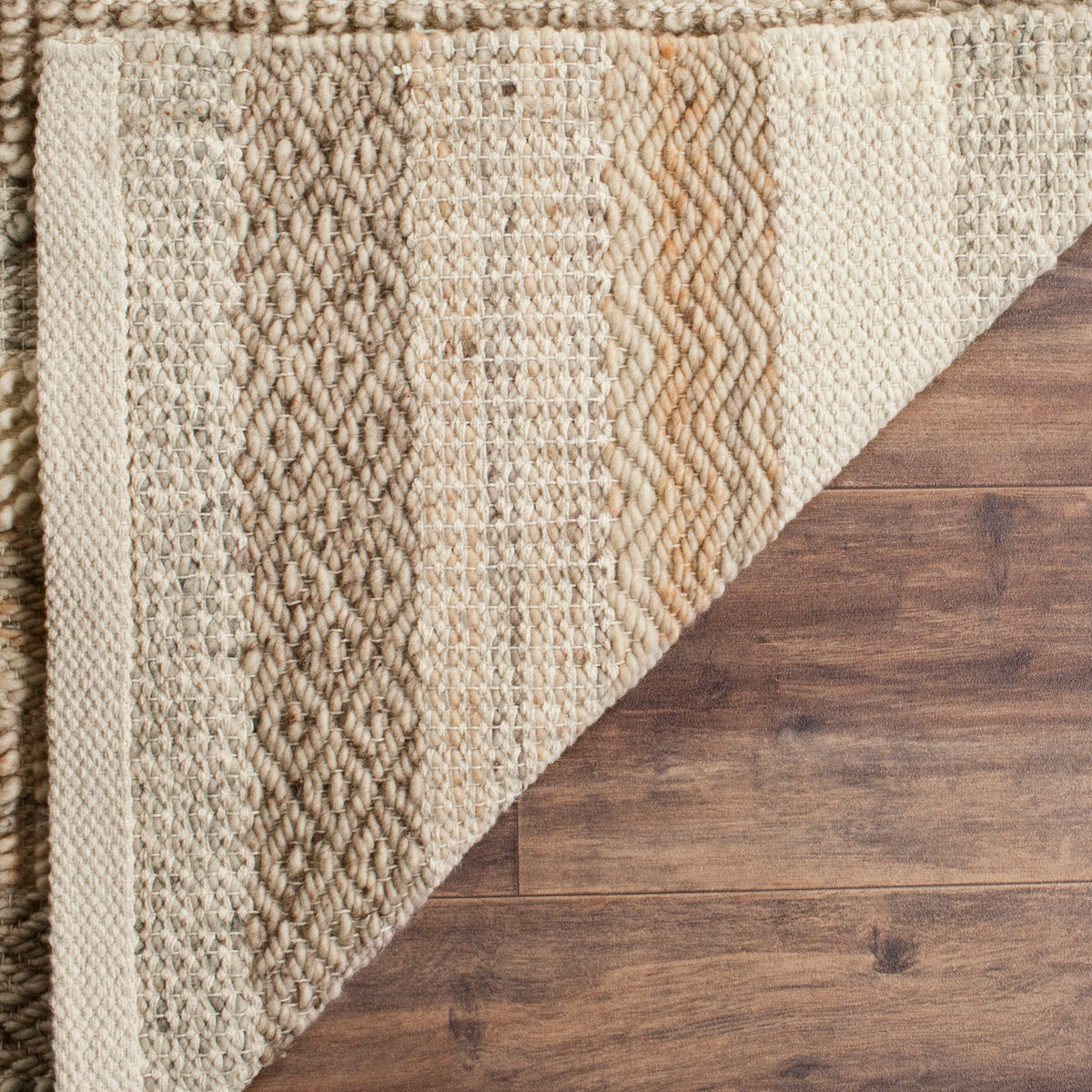 Safavieh Natura Denali 9 x 12 Beige Indoor Stripe Coastal Handcrafted Wool Area Rug