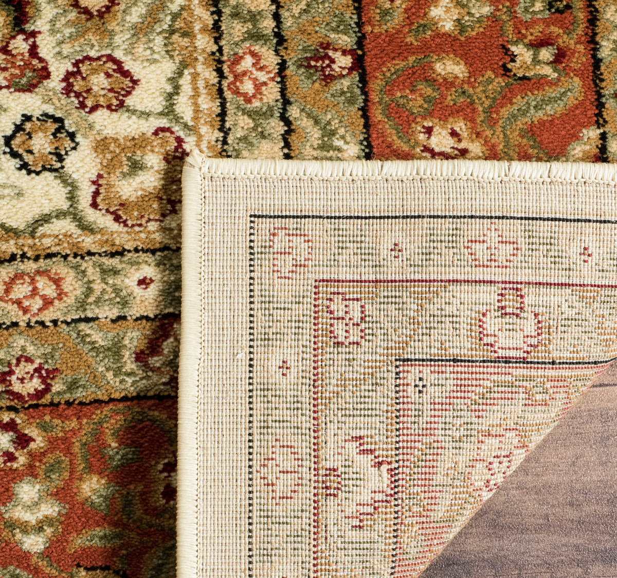 Safavieh Lyndhurst Isphahan 10 x 10 Ivory/Rust Round Indoor Floral/Botanical Oriental Area Rug
