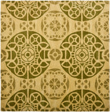 Safavieh Wyndham Hutton 7 x 7 Honey/Green Square Indoor Abstract Bohemian/Eclectic Handcrafted Wool Area Rug