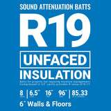 Owens Corning R-19 Unfaced Fiberglass Insulation Batts, 6.5 in x 16 in x 96 in (8-Pack)