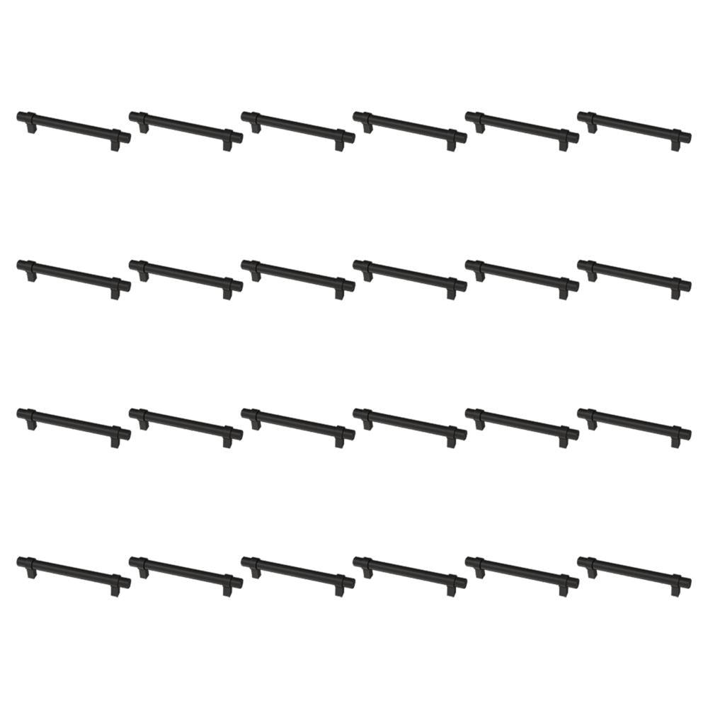 Essentials 5-1/16 in. (128mm) Center-to-Center Wrapped Matte Black Bar Pull (24-Pack) - Super Arbor