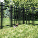 Freedom Providence 6-ft H x 2-in W Black Aluminum Spaced Picket Pressed-point Decorative Corner Fence Post