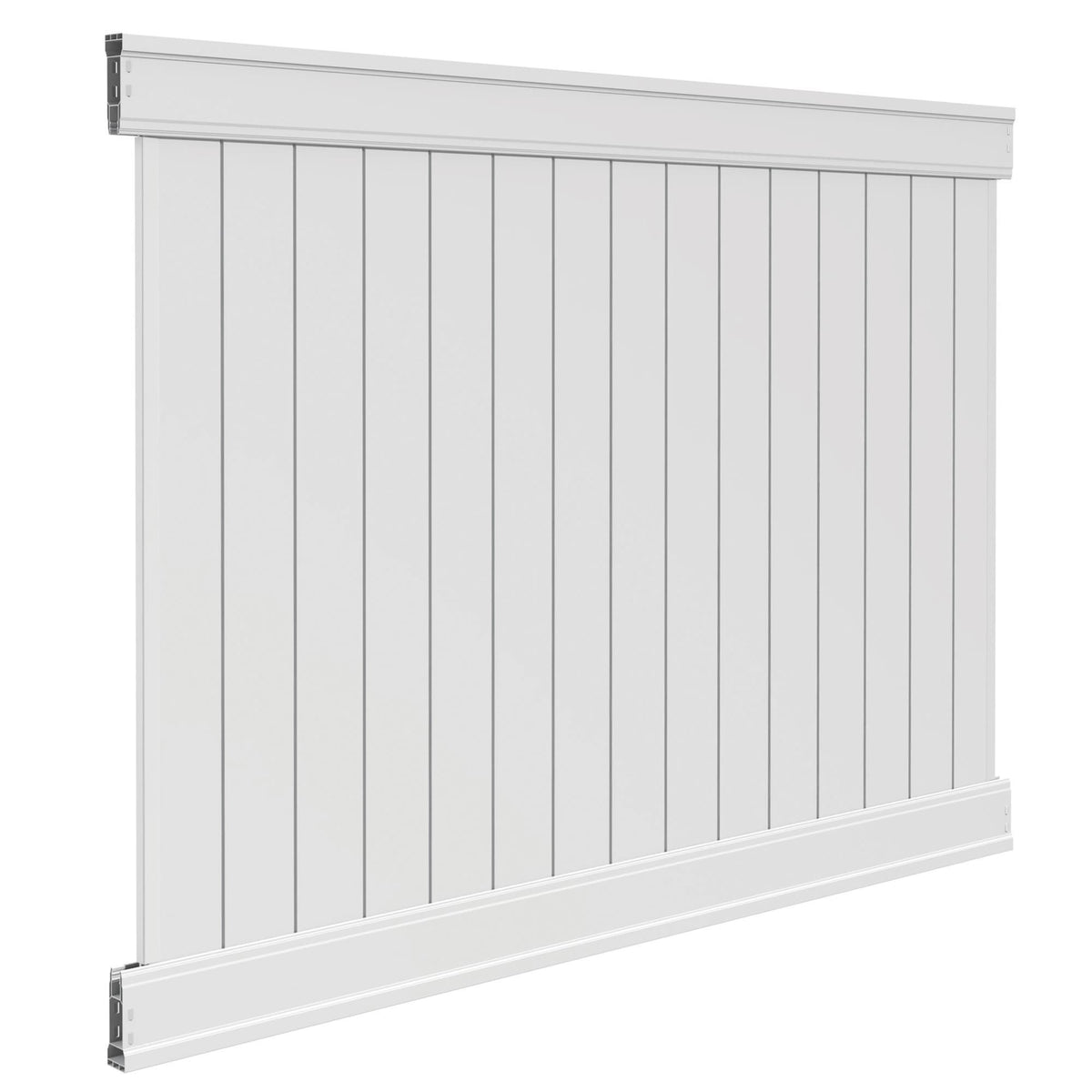 Freedom Emblem 6-ft H x 8-ft W White Privacy Vinyl Flat-top Fence Panel (Unassembled)