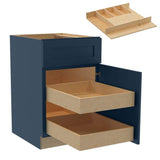 Home Decorators Collection Newport 21 in. W x 24 in. D x 34.5 in. H Assembled Plywood Base Kitchen Cabinet in Mythic Blue with 2ROT Cutlery RH