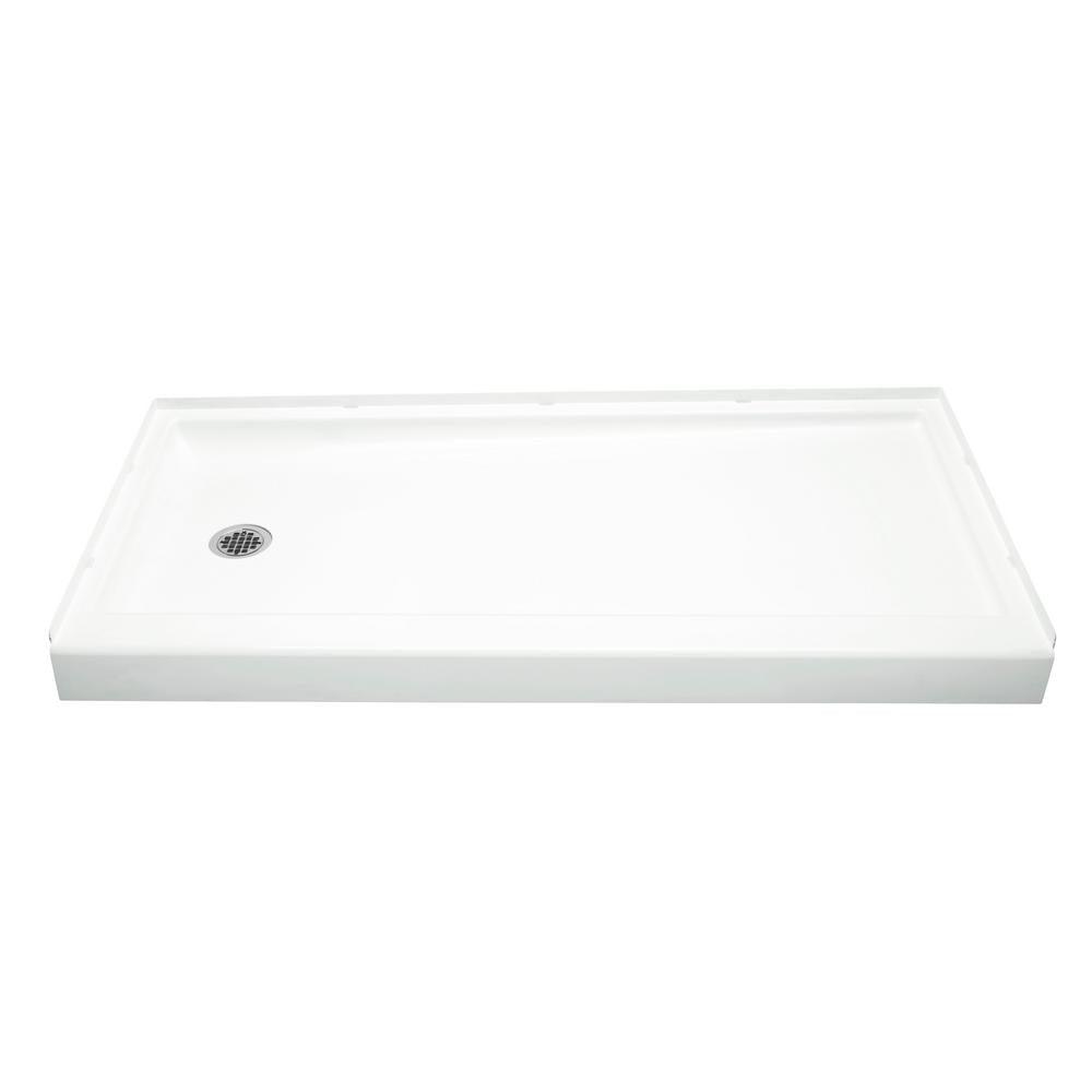 Ensemble 30 in. x 60 in. Single Threshold Right-Hand Shower Base in White - Super Arbor