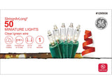 GE String-A-Long 50-Count 10.2-ft Clear Incandescent Plug-In Christmas String Lights, Green Wire