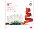 GE String-A-Long 25-Count 16-ft Clear C9 Incandescent Plug-In Christmas String Lights, Green Wire