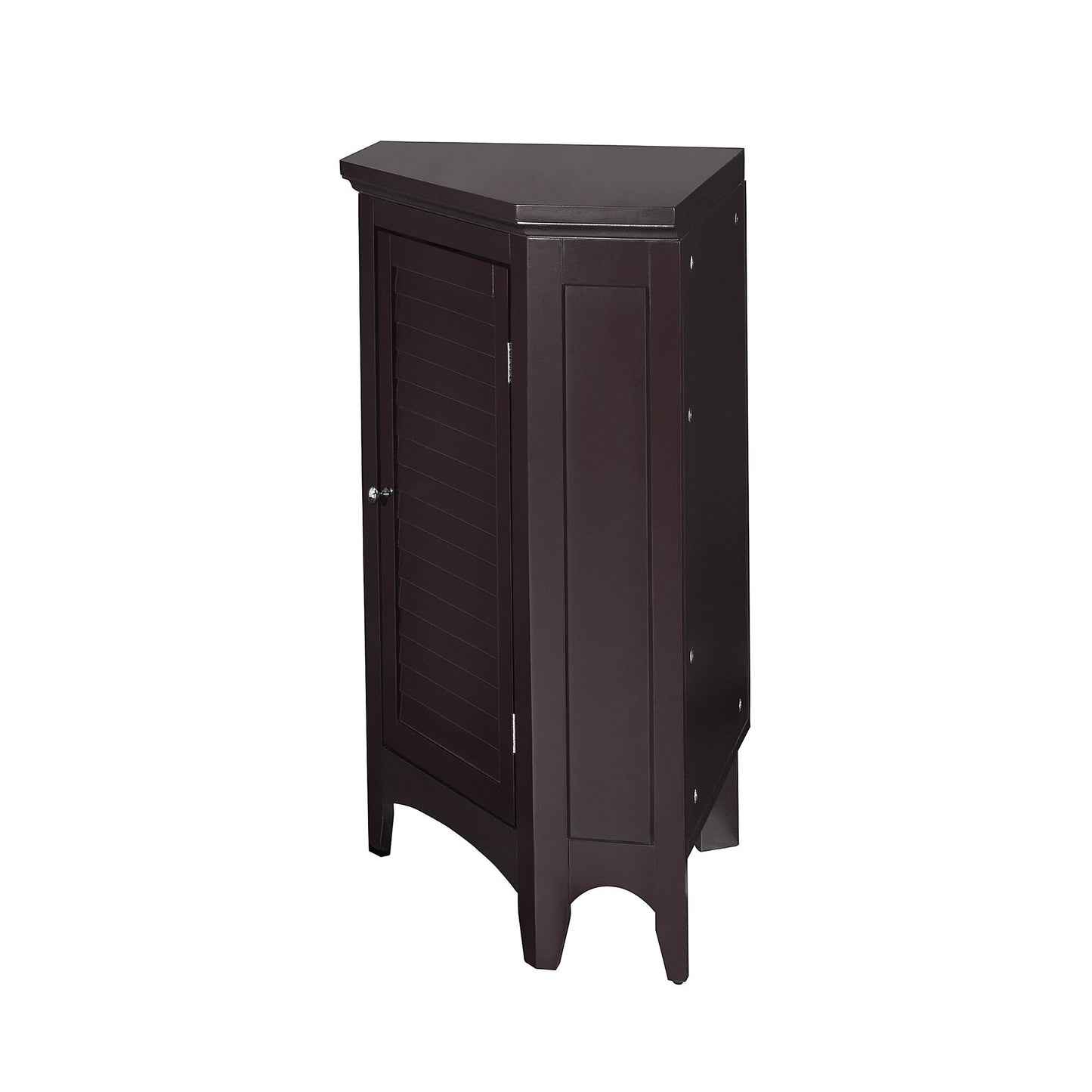 Teamson Home Glancy 17-in x 32-in x 24.75-in Dark Espresso Freestanding Corner Linen Cabinet
