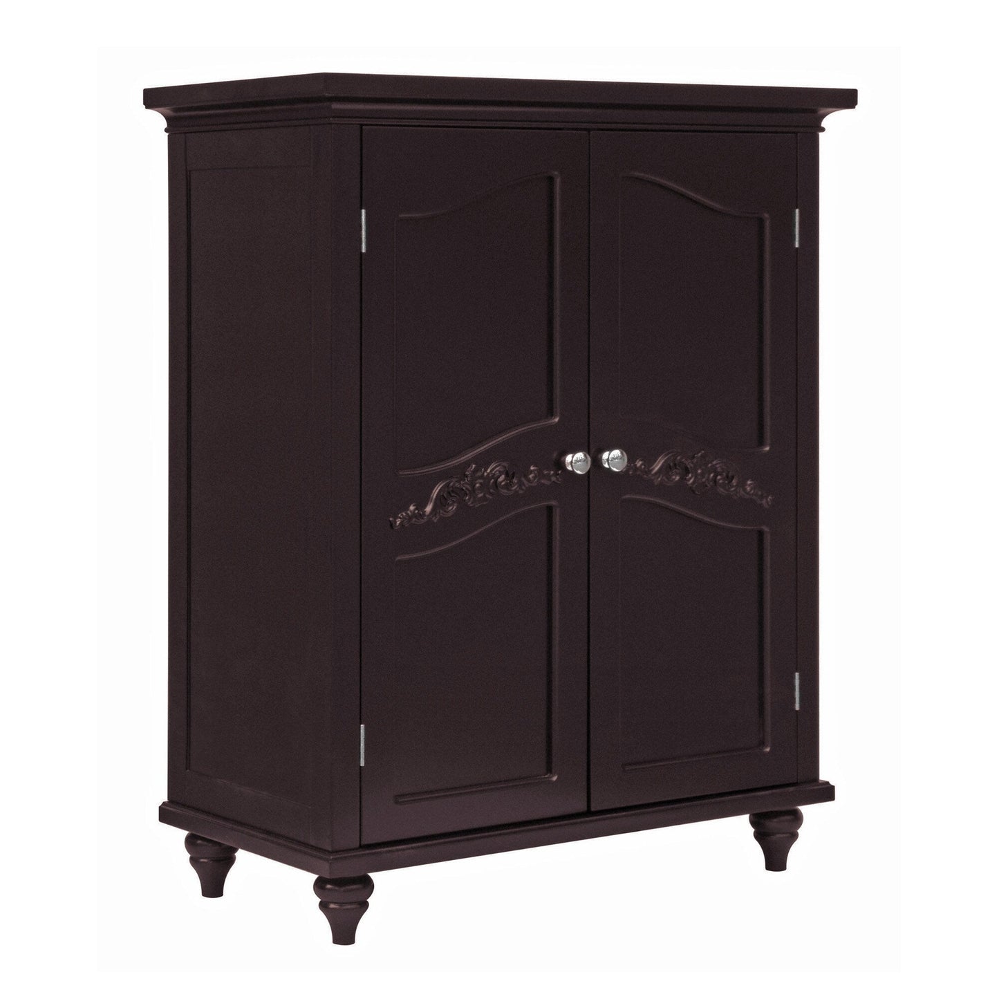 Teamson Home Versailles 27-in x 34-in x 13.5-in Dark Espresso Freestanding Linen Cabinet