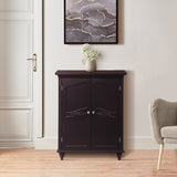 Teamson Home Versailles 27-in x 34-in x 13.5-in Dark Espresso Freestanding Linen Cabinet