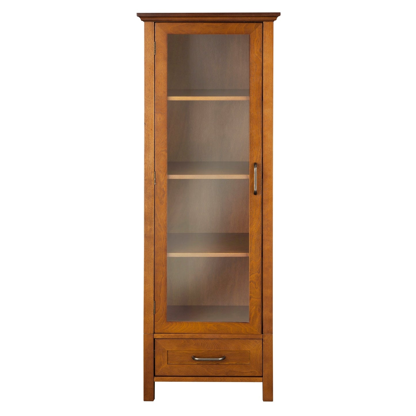 Teamson Home Avery 17-in x 48.5-in x 13.5-in Oil Oak Freestanding Linen Cabinet