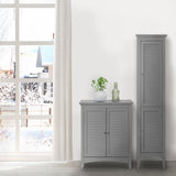 Teamson Home Glancy 15-in x 63-in x 13-in Grey Freestanding Linen Cabinet