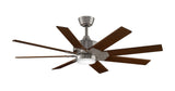 Fanimation Levon Custom 52-in Brushed Nickel LED Indoor/Outdoor Ceiling Fan with Remote (8-Blade)