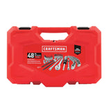CRAFTSMAN 48-Piece Standard (SAE) and Metric Combination Polished Chrome Mechanics Tool Set