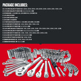 CRAFTSMAN 135-Piece Standard (SAE) and Metric Combination Polished Chrome Mechanics Tool Set