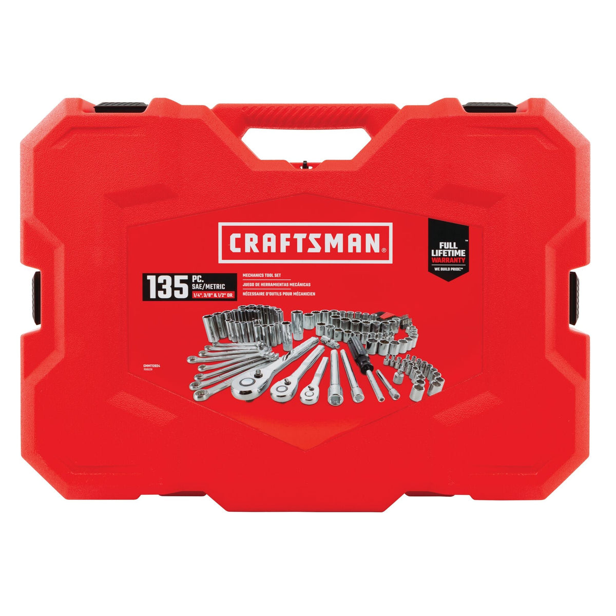 CRAFTSMAN 135-Piece Standard (SAE) and Metric Combination Polished Chrome Mechanics Tool Set