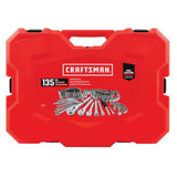 CRAFTSMAN 135-Piece Standard (SAE) and Metric Combination Polished Chrome Mechanics Tool Set