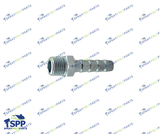 GRACO 116746 Plated Barbed Hose Fitting, 1/8-27 NPT x 1/4 in Hose ID