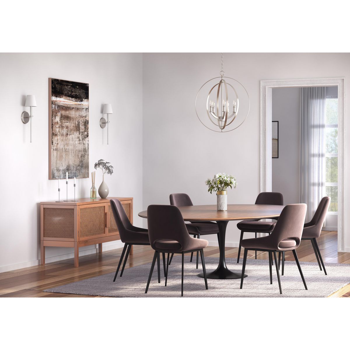 Progress Lighting Equinox 5-Light Gray Transitional Chandelier