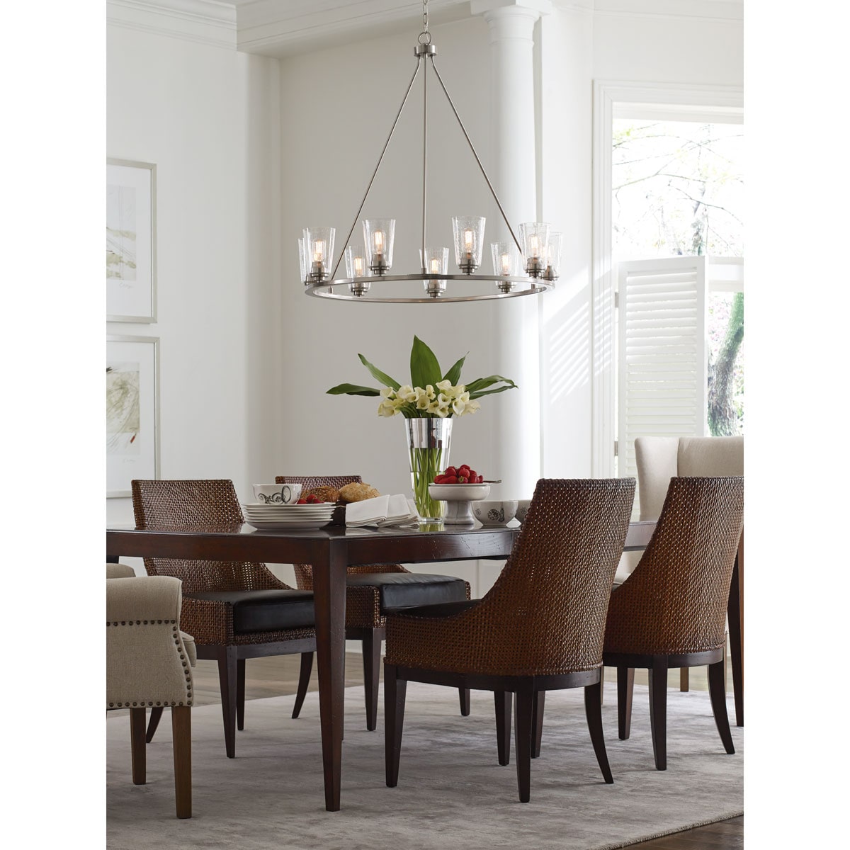Progress Lighting Debut 9-Light Brushed Nickel Farmhouse Chandelier