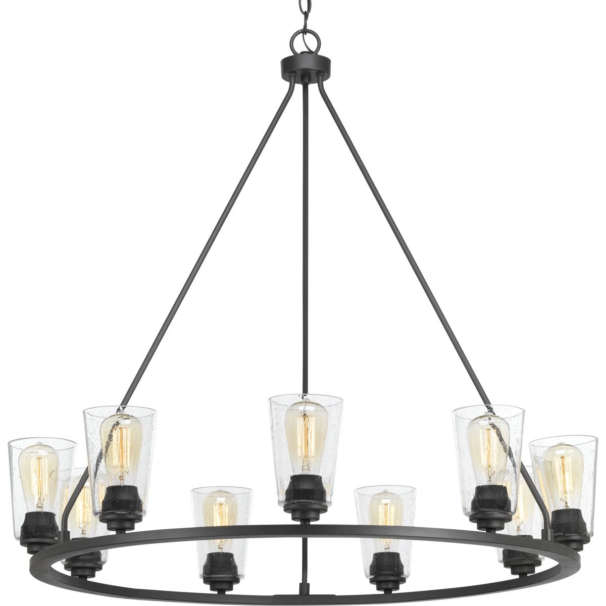 Progress Lighting Debut 9-Light Gray Farmhouse Chandelier