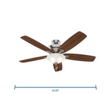Hunter Regalia II 60-in Brushed Nickel LED Indoor Ceiling Fan (5-Blade)