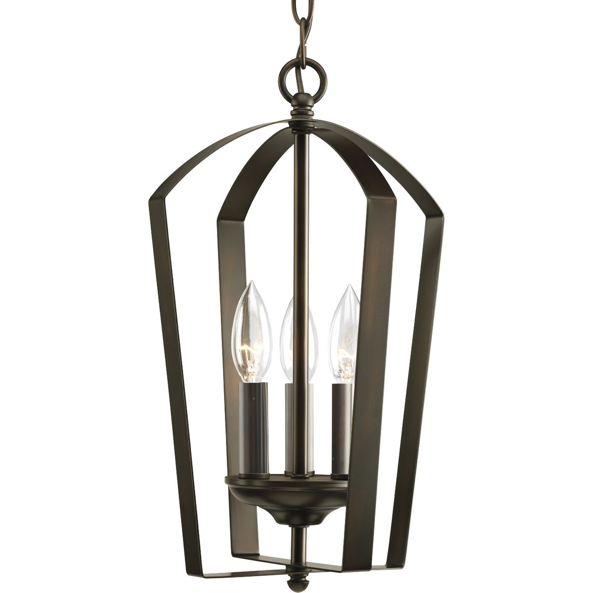 Progress Lighting Gather 3-Light Antique Bronze Traditional Geometric Medium Hanging Pendant Light