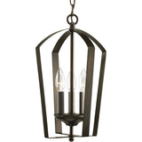 Progress Lighting Gather 3-Light Antique Bronze Traditional Geometric Medium Hanging Pendant Light