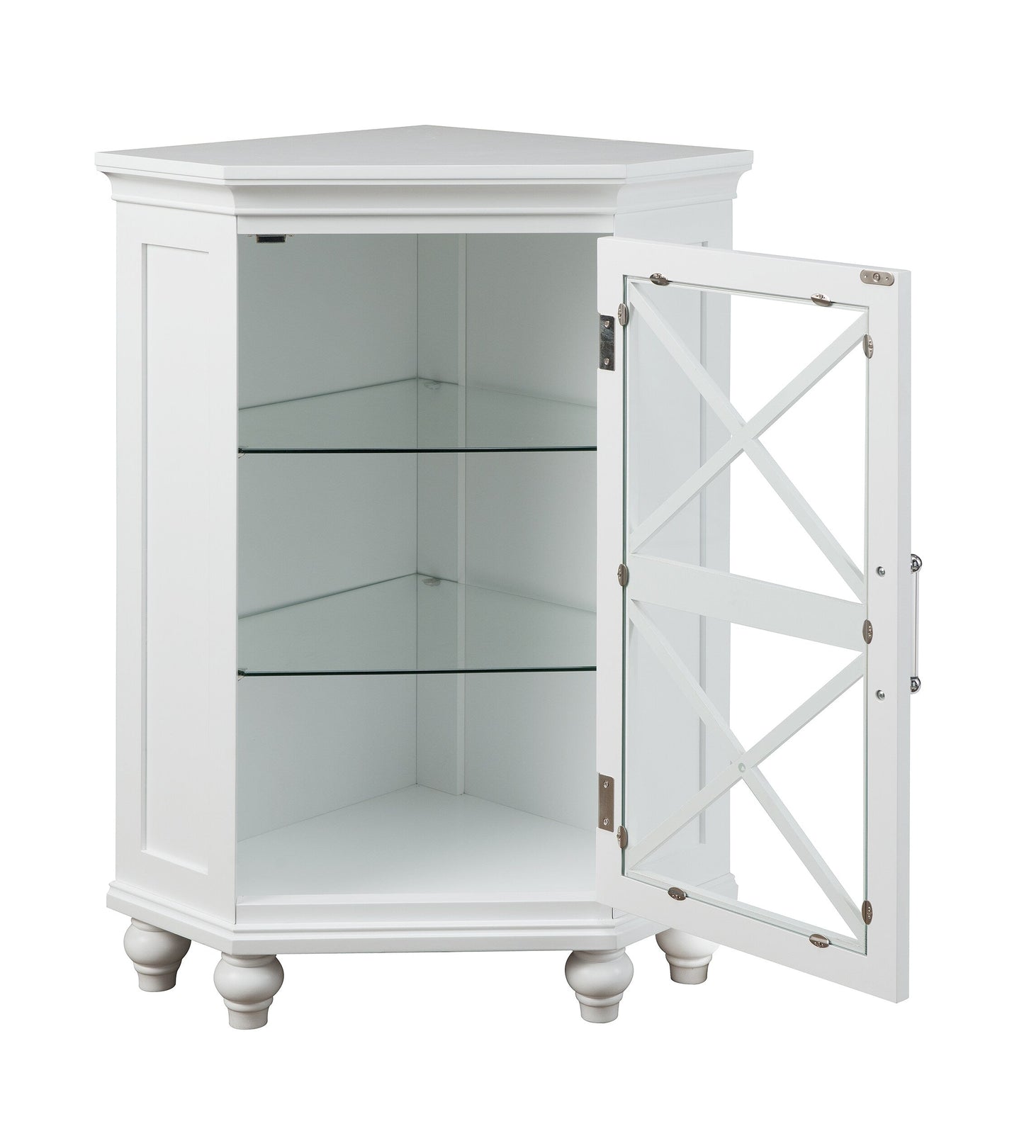 Teamson Home Blue 24.75-in x 32-in x 17.5-in White Freestanding Corner Linen Cabinet