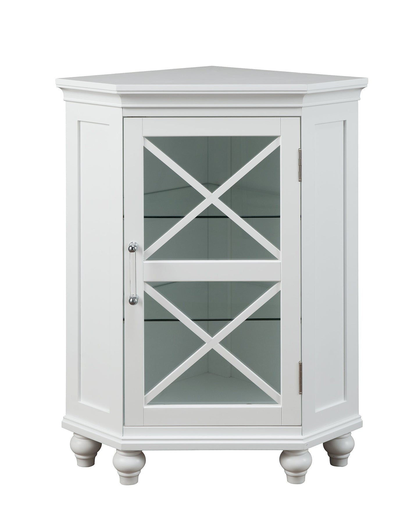 Teamson Home Blue 24.75-in x 32-in x 17.5-in White Freestanding Corner Linen Cabinet