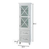 Teamson Home Blue 18-in x 60-in x 14-in White Freestanding Linen Cabinet