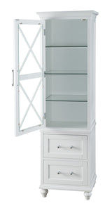 Teamson Home Blue 18-in x 60-in x 14-in White Freestanding Linen Cabinet