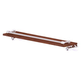 Allied Brass Carolina Crystal Satin Chrome 1-Tier Brass Wall Mount Bathroom Shelf, 22 in x 5 in
