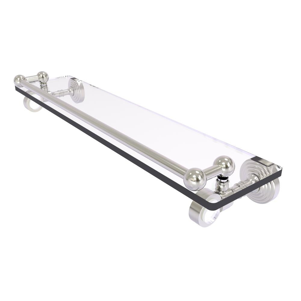 Allied Brass Pacific Grove Satin Nickel 1-Tier Brass Wall Mount Bathroom Shelf, 22 x 3.5 x 5 in