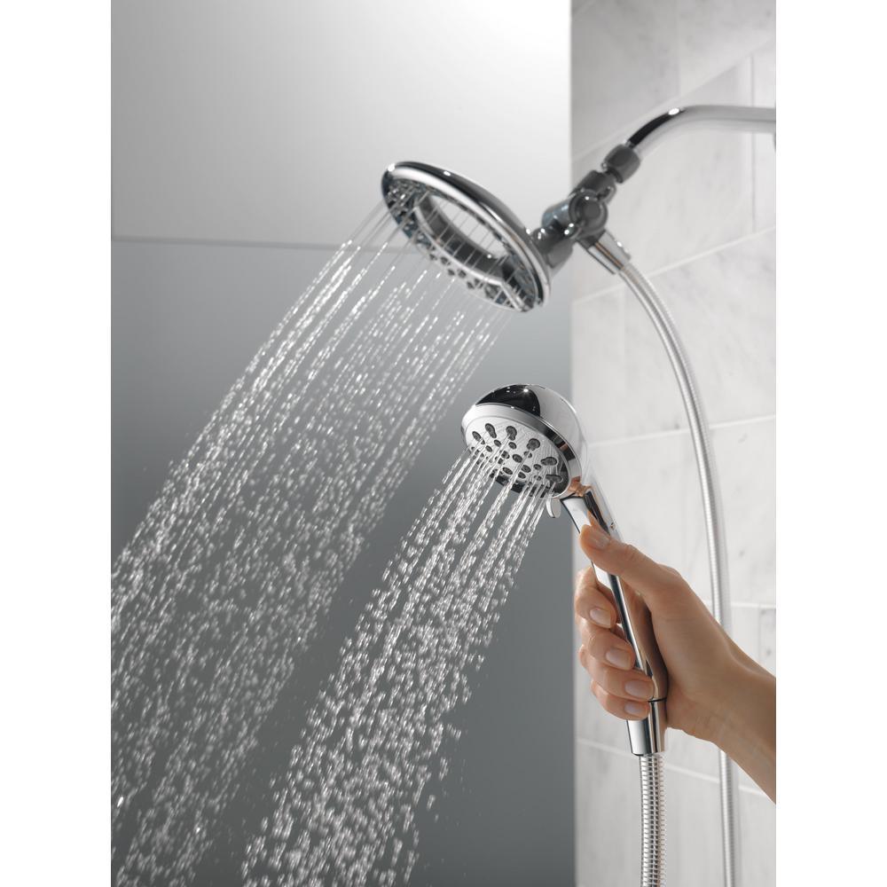 In2ition Two-in-One 4-Spray 6.1 in. Dual Wall Mount Fixed and Handheld Shower Head in Chrome - Super Arbor