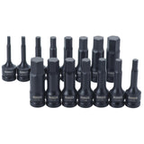 1/2 in. Drive Combination Impact Hex Socket Set (15-Piece) - Super Arbor