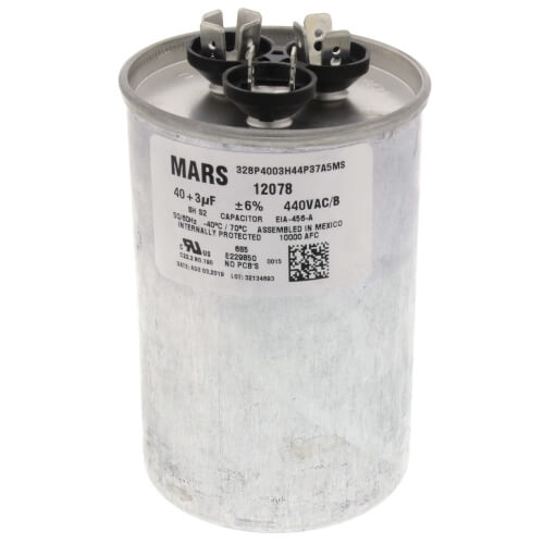 Heil Quaker (ICP) 1172095 capacitor - front view (Product Type: Capacitor; Voltage: 440v)