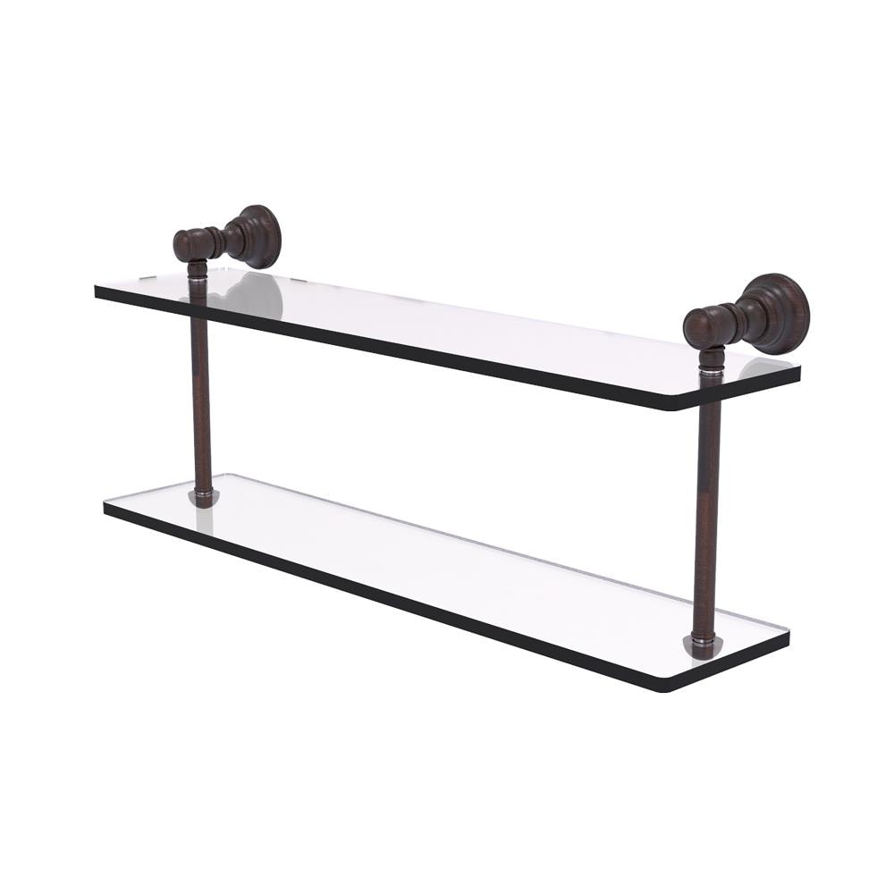 Allied Brass Carolina Venetian Bronze 2-Tier Brass Wall Mount Bathroom Shelf, 22 x 9.2 x 5 in