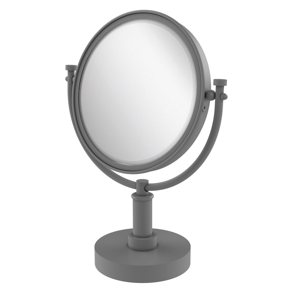 Allied Brass 8-in x 15-in Matte Gray Double-Sided Magnifying Countertop Vanity Mirror