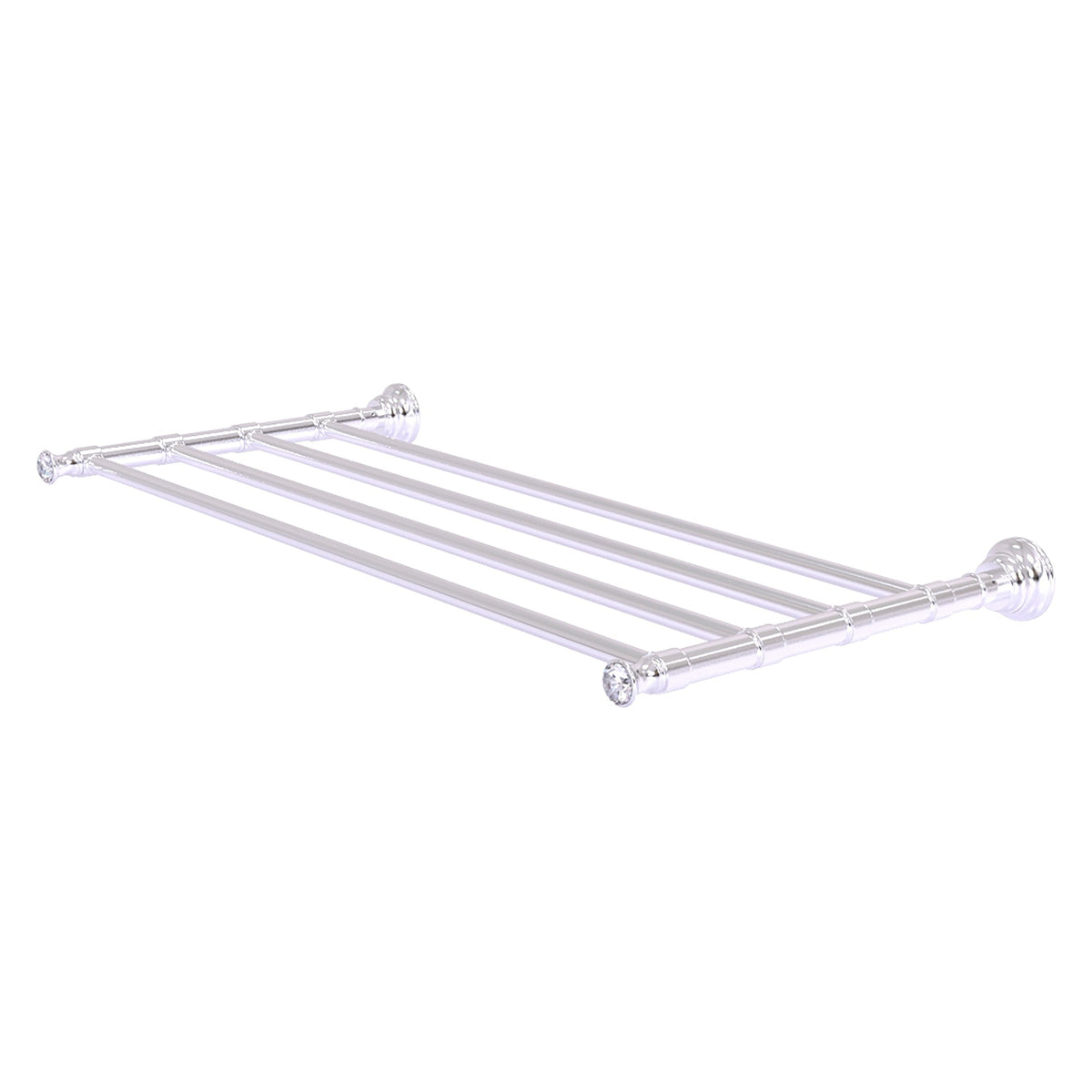 Allied Brass Carolina Crystal Collection 24-in Wall-Mount Towel Shelf, Satin Chrome